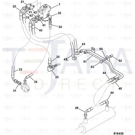 JCB Part No.# 612/80114, HOSE 3/8BSP 645mm - JCB Spare Parts