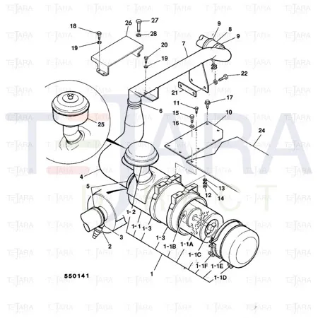 JCB Part No.# JNH0004, CAP-RAIN - JCB Spare Parts