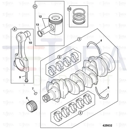 JCB Part No.# 02/202927, Kit-conrod grade - JCB Spare Parts