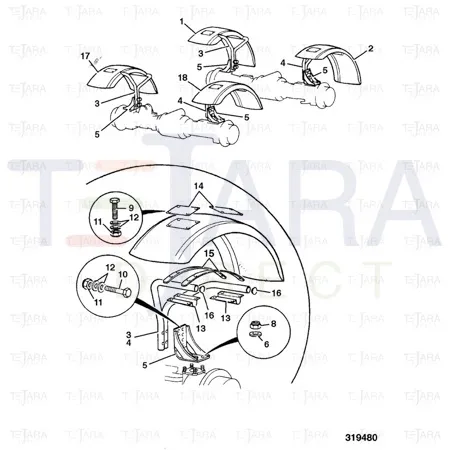 JCB Part No.# 331/34245, FENDER - LH FRONT - JCB Spare Parts
