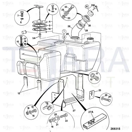 JCB Part No.# 160/12553, TANK DIESEL ASSY - JCB Spare Parts
