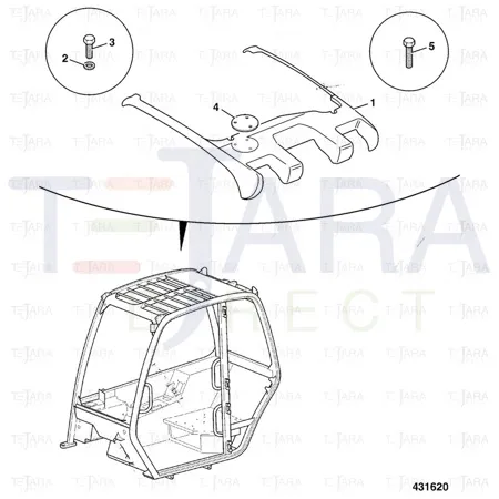 JCB Part No.# 332/C5205, ROOF MOULDING STD BLACK - JCB Spare Parts