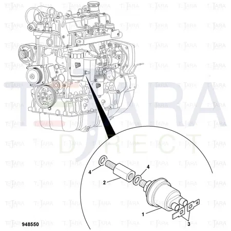 JCB Part No.# 332/D5747, OIL PRESSURE SENDER - JCB Spare Parts