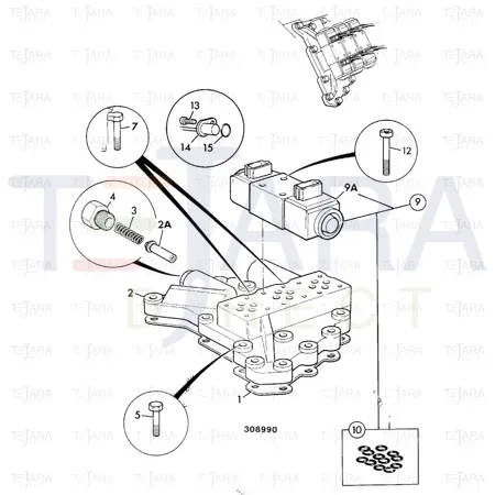 JCB Part No.# 459/70168, Spool Adapter Solenoid - JCB Spare Parts