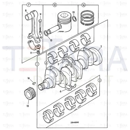 JCB Part No.# 02/201793, KIT-PISTON RING - JCB Spare Parts