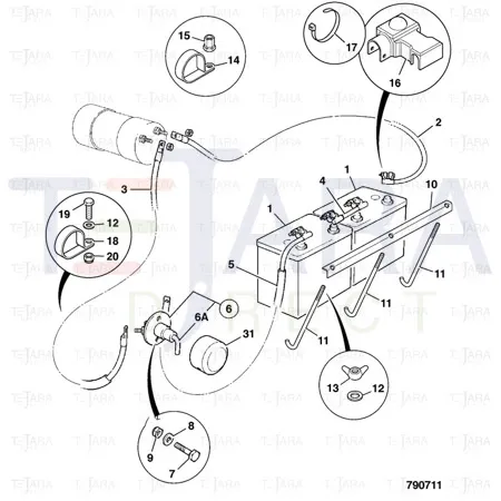 JCB Part No.# 826/11131, SWING BOLT M6 X 300 - JCB Spare Parts