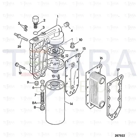 JCB Part No.# 02/910666, GASKET OIL COOLER - JCB Spare Parts