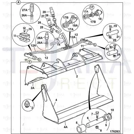 JCB Part No.# 816/90057, (W) (P) ADAPTOR BULKHEAD (M/M) - JCB Spare Parts