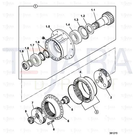 JCB Part No.# 05/202600, GEAR REDUCE ASSY - JCB Spare Parts