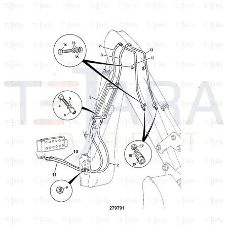 JCB Part No.# 629/27400, HOSE 1/2BSP 2880mm - JCB Spare Parts