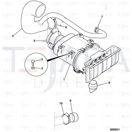 JCB Part No.# 834/11383, INDUCTION HOSE turbo 2ws - JCB Spare Parts
