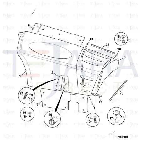 JCB Part No.# 331/33484, BONNET SOUND PROOFING - JCB Spare Parts