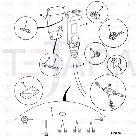 JCB Part No.# 701/80293, COLUMN SWITCH (POWERSHIFT) - JCB Spare Parts