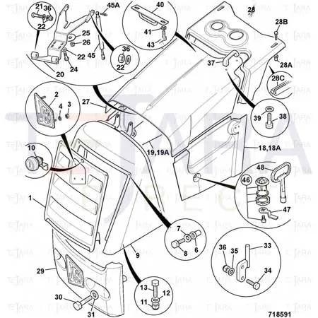 JCB Part No.# 826/10826, Nut Nyloc M8 - JCB Spare Parts