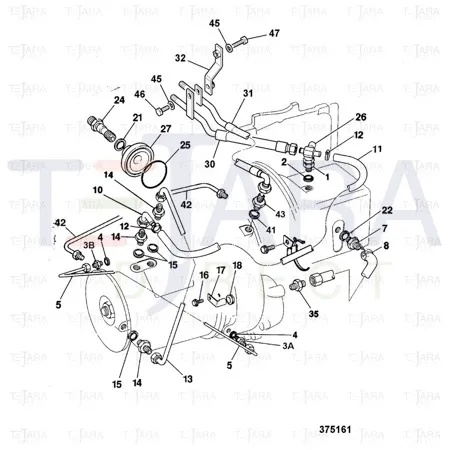 JCB Part No.# 634/80032, "5/8"" LP HOSE 850 LONG" - JCB Spare Parts