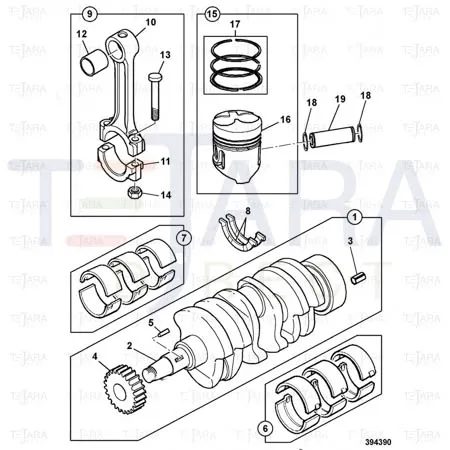 JCB Part No.# 02/630861, Piston assembly - JCB Spare Parts