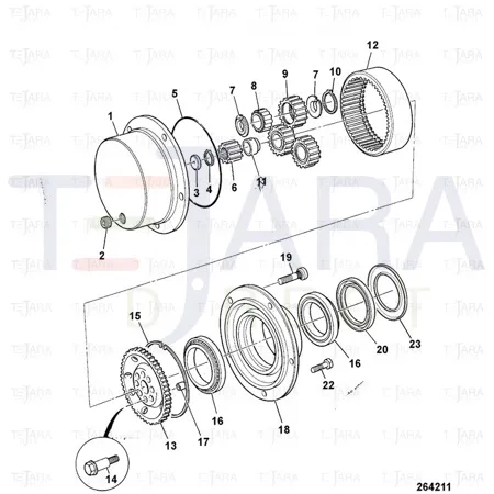 JCB Part No.# 450/10210, SUN GEAR - JCB Spare Parts
