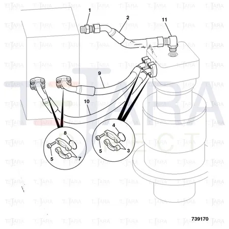 JCB Part No.# 627/10043, HOSE - JCB Spare Parts