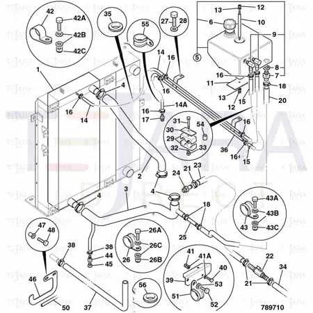 JCB Part No.# 834/11247, BOTTOM HOSE - 426 - JCB Spare Parts