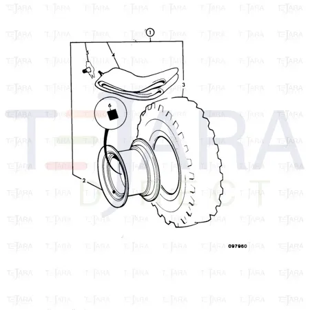 JCB Part No.# 42/925170, Tyre JCB Sitemaster 16.9-28 12PR-(4CX R) - JCB Spare Parts