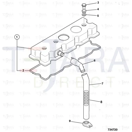 JCB Part No.# 02/202436, COVER -ROCKER - JCB Spare Parts