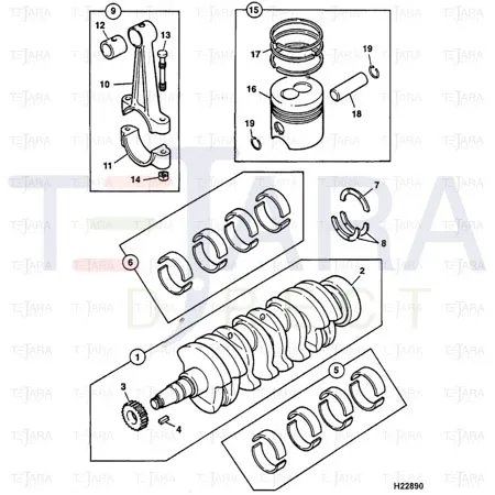 JCB Part No.# 02/634018, KIT-BEARING MAIN U - JCB Spare Parts