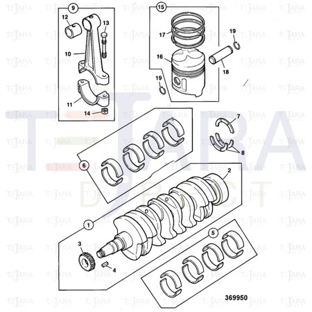 JCB Part No.# 02/634782, Kit Main Bearing - - JCB Spare Parts