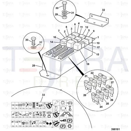 JCB Part No.# 331/27533, (W) (P) (PHASE OUT) MOUNT fuses - JCB Spare Parts