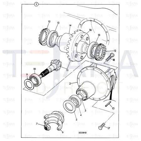 JCB Part No.# 458/M1350, GA C/WHEEL & PINION 13/38 - JCB Spare Parts