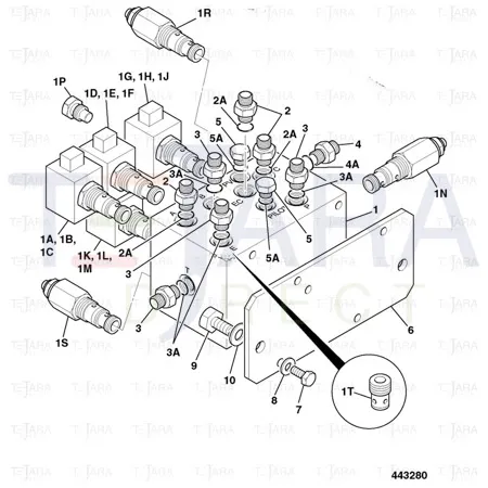 JCB Part No.# 25/221940, VALVE CARTRIDGE 35 - JCB Spare Parts