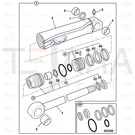 JCB Part No.# 808/00309, BEARING 50.94- 55.90 * 45 - JCB Spare Parts