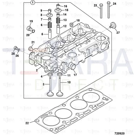 JCB Part No.# 02/203211, HEAD CYLINDER ASSY - JCB Spare Parts