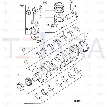 JCB Part No.# 02/910532, Bearing big-end ov - JCB Spare Parts