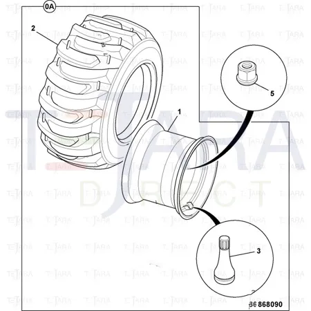 JCB Part No.# 42/922300, Tyre JCB 10-16.5 8PR(R135/1CX [F/R]) - JCB Spare Parts
