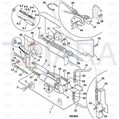 JCB Part No.# 910/60081, CABLE THROTTLE - JCB Spare Parts