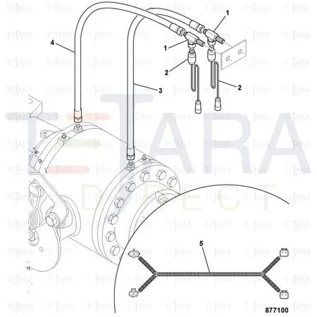 JCB Part No.# 649/52202, BRAKE HOSE 660mm - JCB Spare Parts
