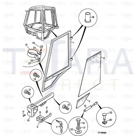 JCB Part No.# 123/05403, GAS STRUTT - JCB Spare Parts