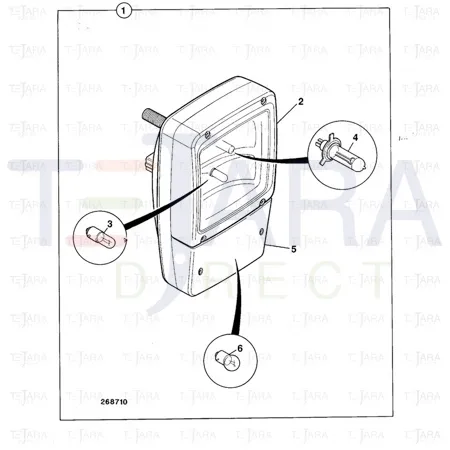 JCB Part No.# 700/50055, SS.P.N700/M1920 HEADLAMP R/H DIP - JCB Spare Parts