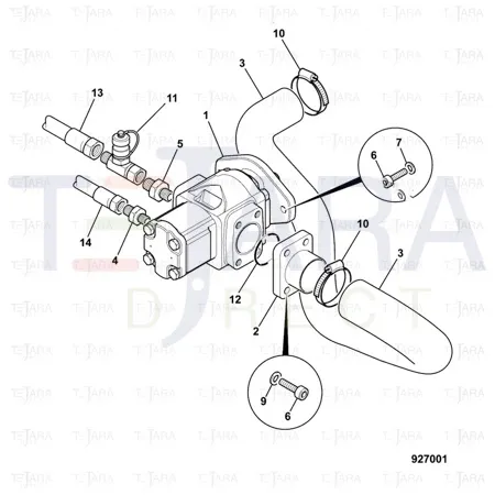 JCB Part No.# 903/20774, ADAPTOR suction port - JCB Spare Parts
