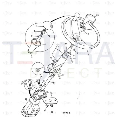 JCB Part No.# 126/34500, COLUMN STEERING - JCB Spare Parts