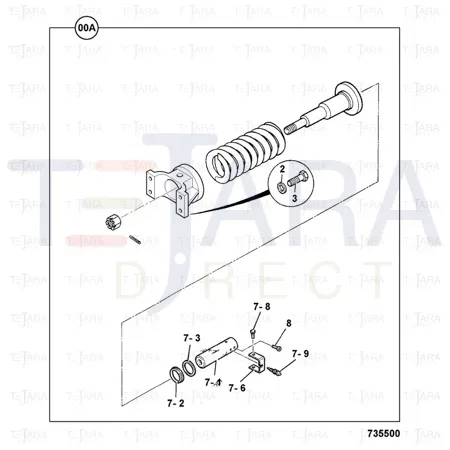 JCB Part No.# 215/12231, SPRING RECOIL ASSEMBLY - JCB Spare Parts