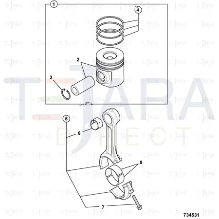 JCB Part No.# 320/09206, BIG END BEARING KIT -0.25 - JCB Spare Parts
