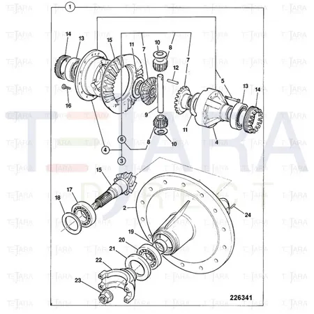 JCB Part No.# 448/36400, ASSY - DIFF. PINION/GEAR - JCB Spare Parts