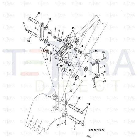 JCB Part No.# KNV0484, pin - JCB Spare Parts