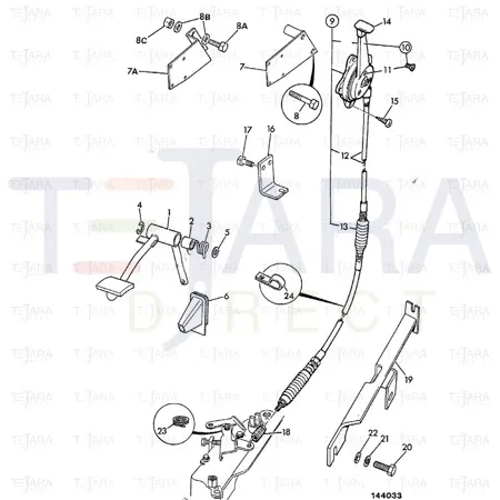 JCB Part No.# 910/42500, CABLE C/W LEVER - JCB Spare Parts
