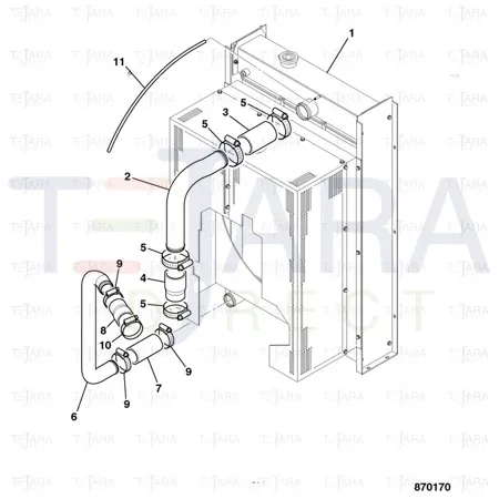 JCB Part No.# 834/11440, Hose I/D=51 L=122 - JCB Spare Parts