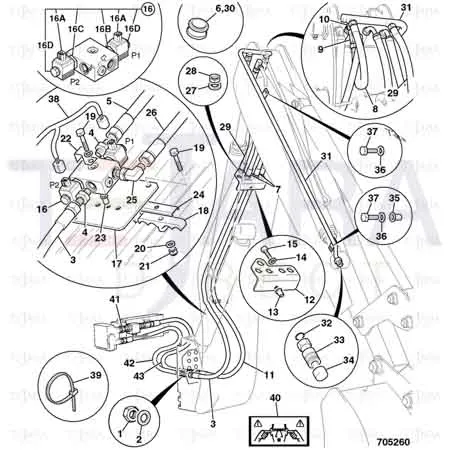 JCB Part No.# 613/36016, HOSE 1/2BSP 1645mm - JCB Spare Parts