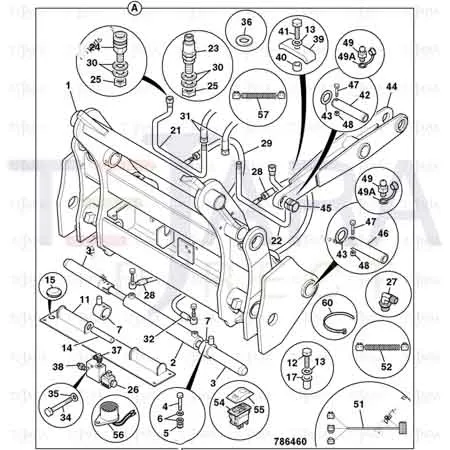 JCB Part No.# 611/03200, HOSE 1/4BSP 252mm - JCB Spare Parts