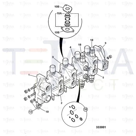 JCB Part No.# 25/220494, VALVE MAIN RELIEF - JCB Spare Parts