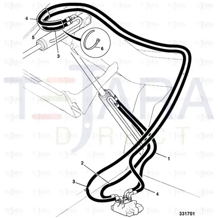 JCB Part No.# 613/36022, HOSE HIGH PRESS - JCB Spare Parts